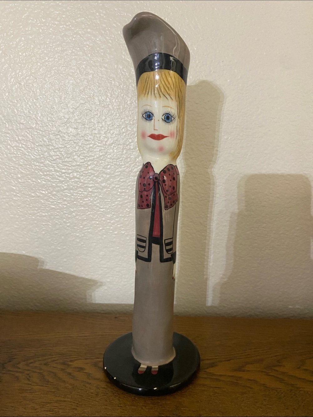 Susan Paley Whimsical Bud Vase / Candleholder, 12” tall.